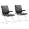 Homeroots 35 x 19 x 22 in. Black Faux Leather Z Arm Office Chairs 394935 - alternate 5